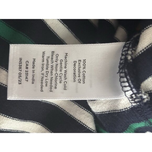 TALBOTS Petite Authentic Talbots Shirt Brigitte Blue Green Stripes Thick Cotton - Picture 9 of 9
